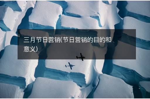 三月节日营销(节日营销的目的和意义)